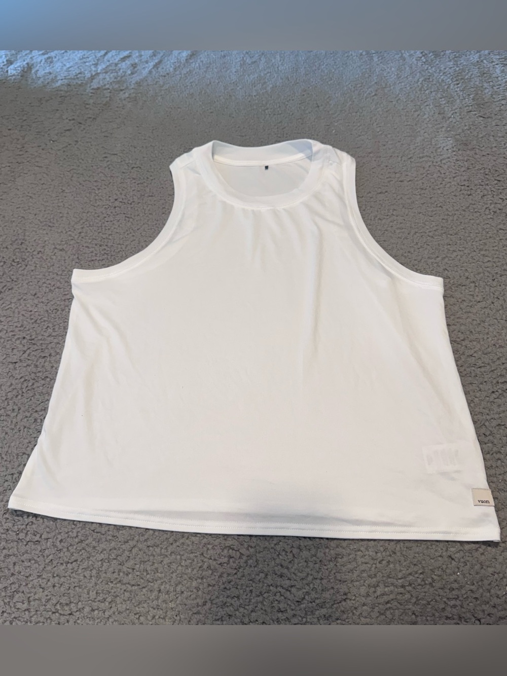 Vuori White Muscle Tank with Wide Armholes